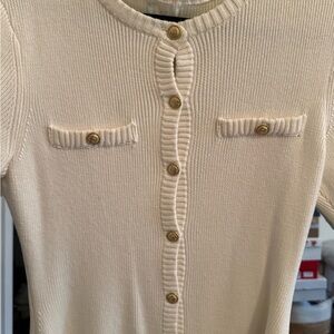 H&M Off-White Ribbed Dress